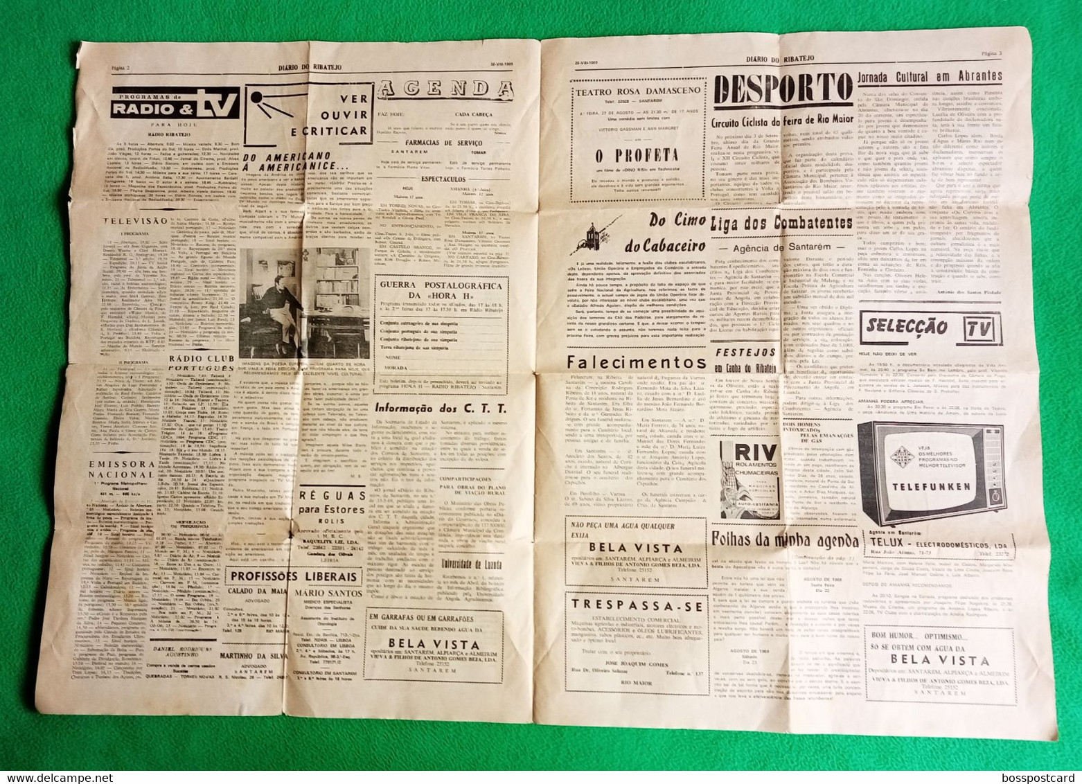 Torres Novas - Jornal Diário Do Ribatejo Nº 530 De 26 De Agosto De 1969 - Imprensa. Santarém. Portugal. - Informations Générales