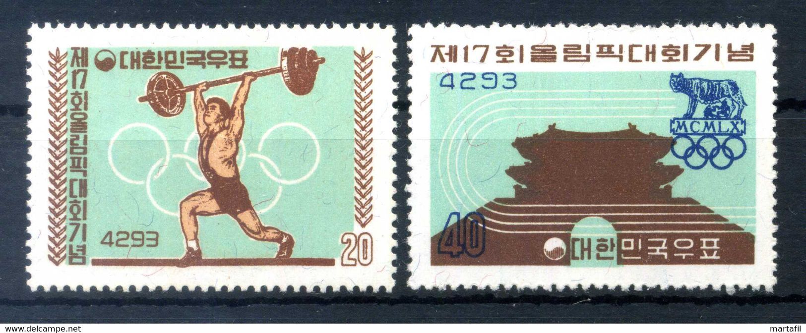 1960 COREA DEL SUD SET MNH ** 239/240 Giochi Olimpici Di Roma, Jeux Olympiques, Olympic Games, Rome - Corea Del Sur