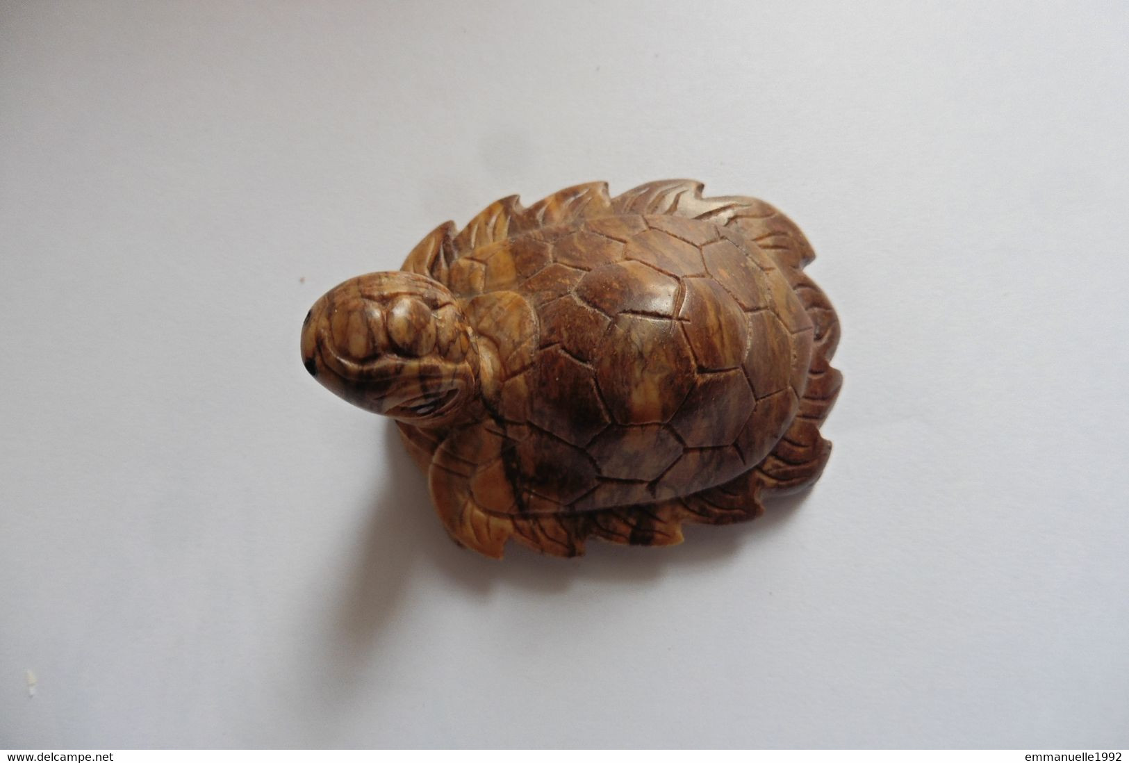 Figurine Tortue D'Asie Chine Vietnam En Pierre Dure Ou Marbre Saponite Sculptée - Animals