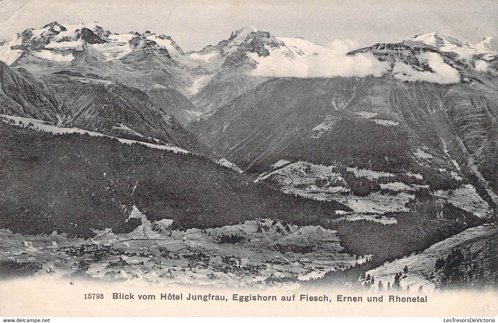 CPA - SUISSE - Blick Vom Hôtel Jungfrau, Eggishorn Auf Fiesch, Ernen Und Rhonetal - Horn