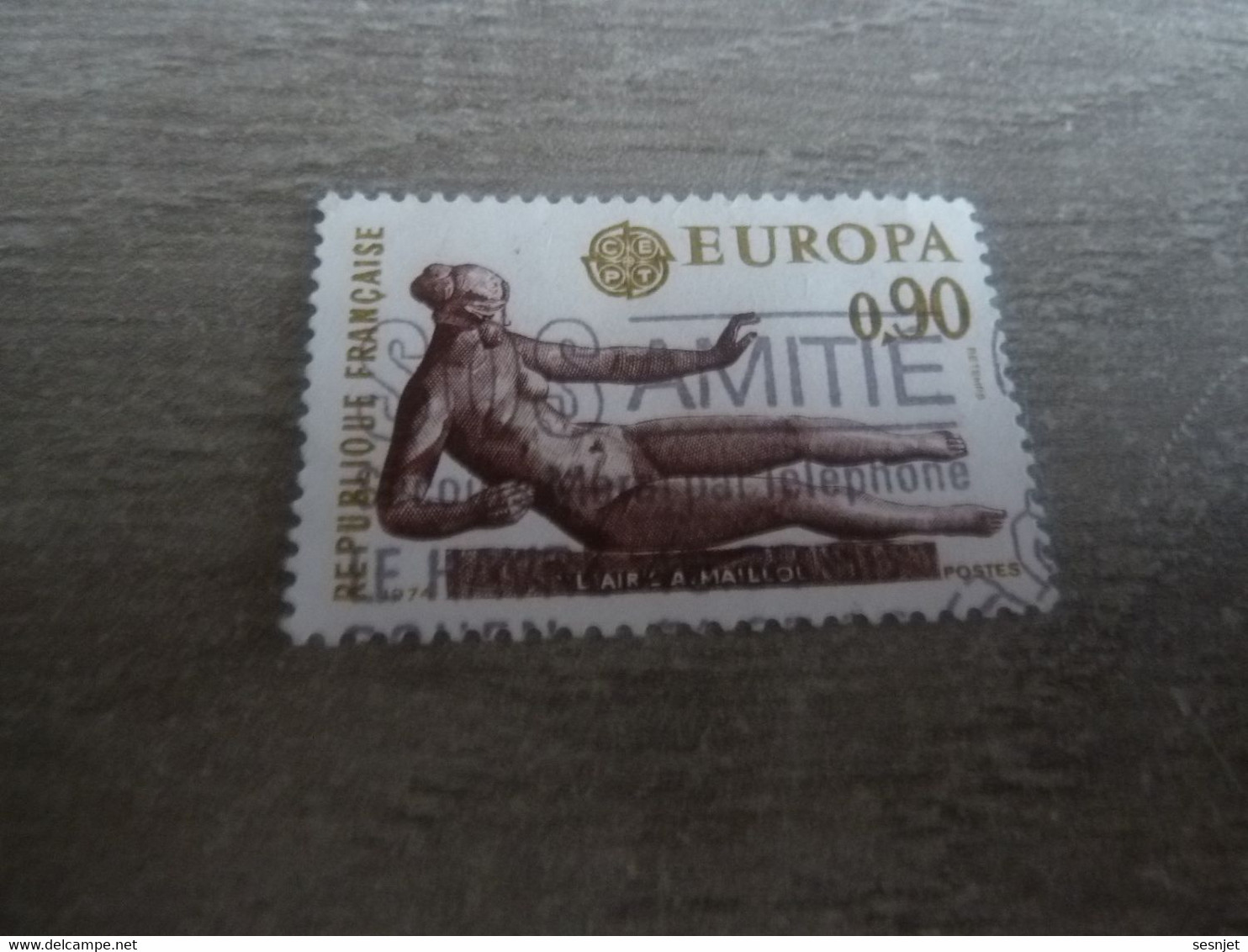 Europa - Aristide Maillol (1861-1944) L'Air - 90c. - Yt 1790 - Violet-brun Et Ocre - Oblitéré - Année 1974 - - 1974