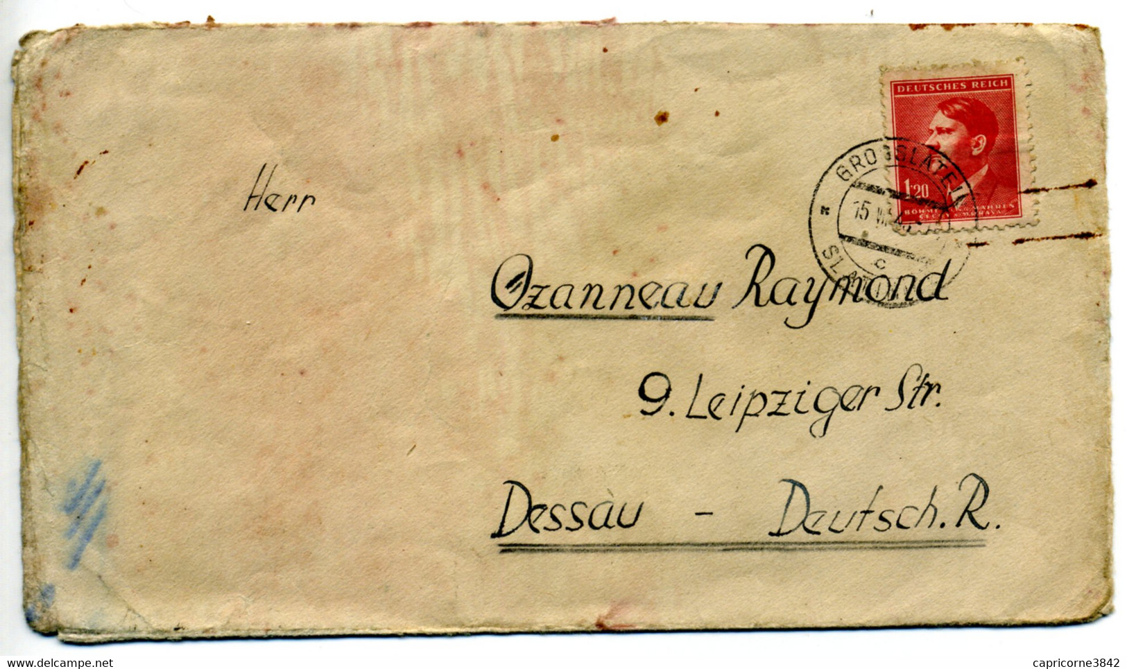 1943 - Lettre De Slatinice (Boheme Et Moravie) Pour Un Français S.T.O à Dessau (Allemagne) - Lettre Ouverte Sur 3 Cotés) - Lettres & Documents