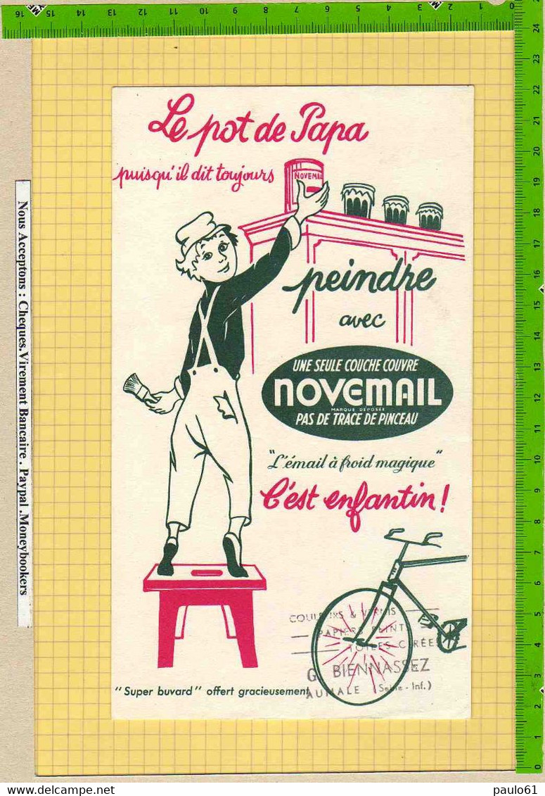 BUVARD : Le Pot De Papa Peindre Avec Novemail C'est Enfantin Le Velo - Paints