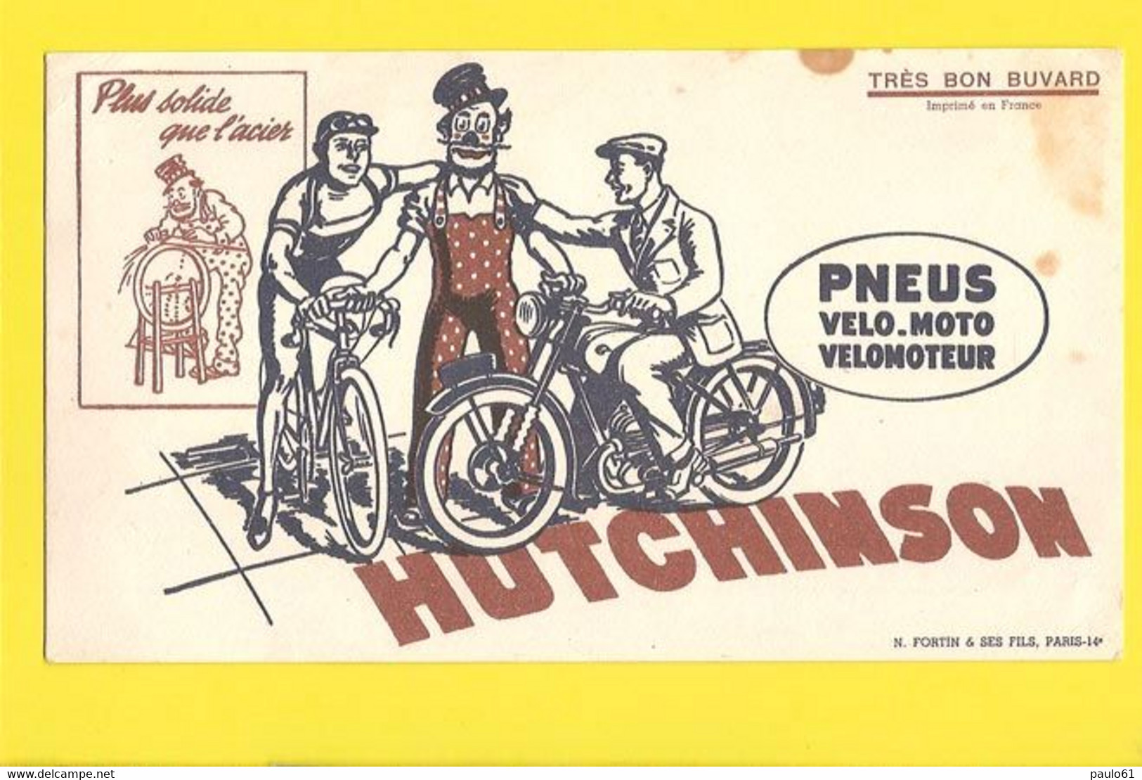 BUVARD  : Pneu Velo Moto Velomoteur HUTCHINSON - Motos & Bicicletas