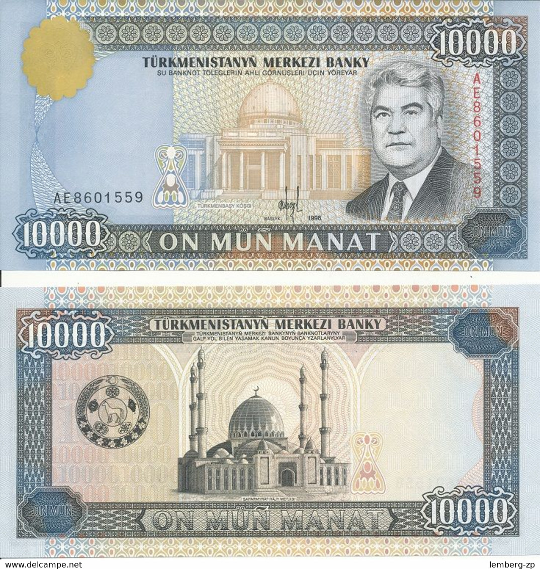 Turkmenistan - 10000 Manat 1998 UNC P. 11 Lemberg-Zp - Turkmenistan