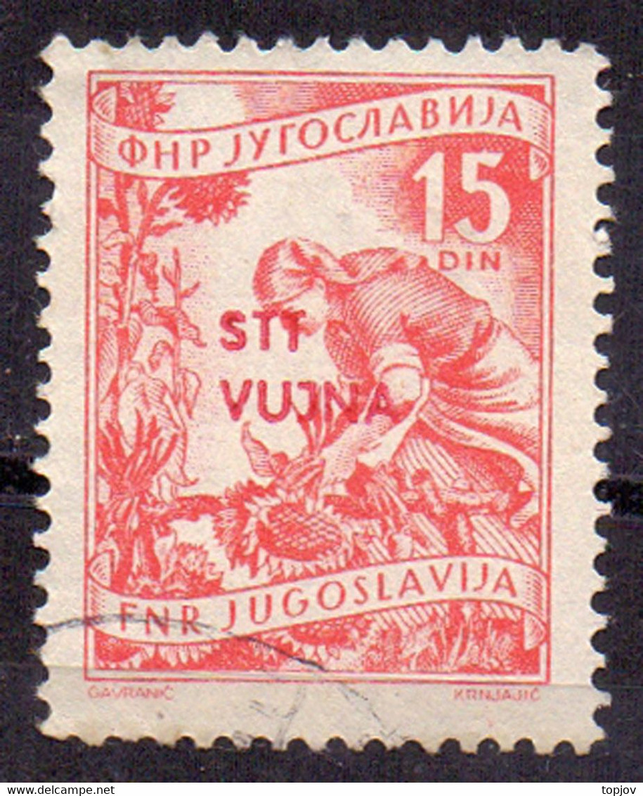 SLOVENIA - ITALY - TRIESTE - VUJNA - ZONE B - ERROR - 79/I - USATO + TRATTINO - 1954 - Gebraucht