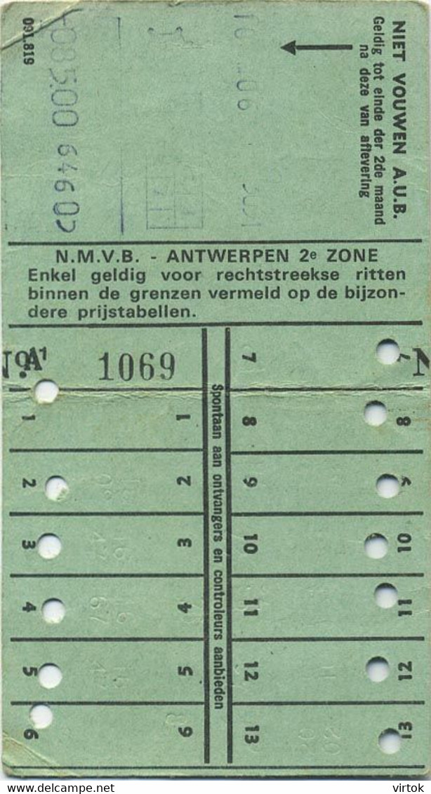 OLD TRAM Ticket : - Other & Unclassified