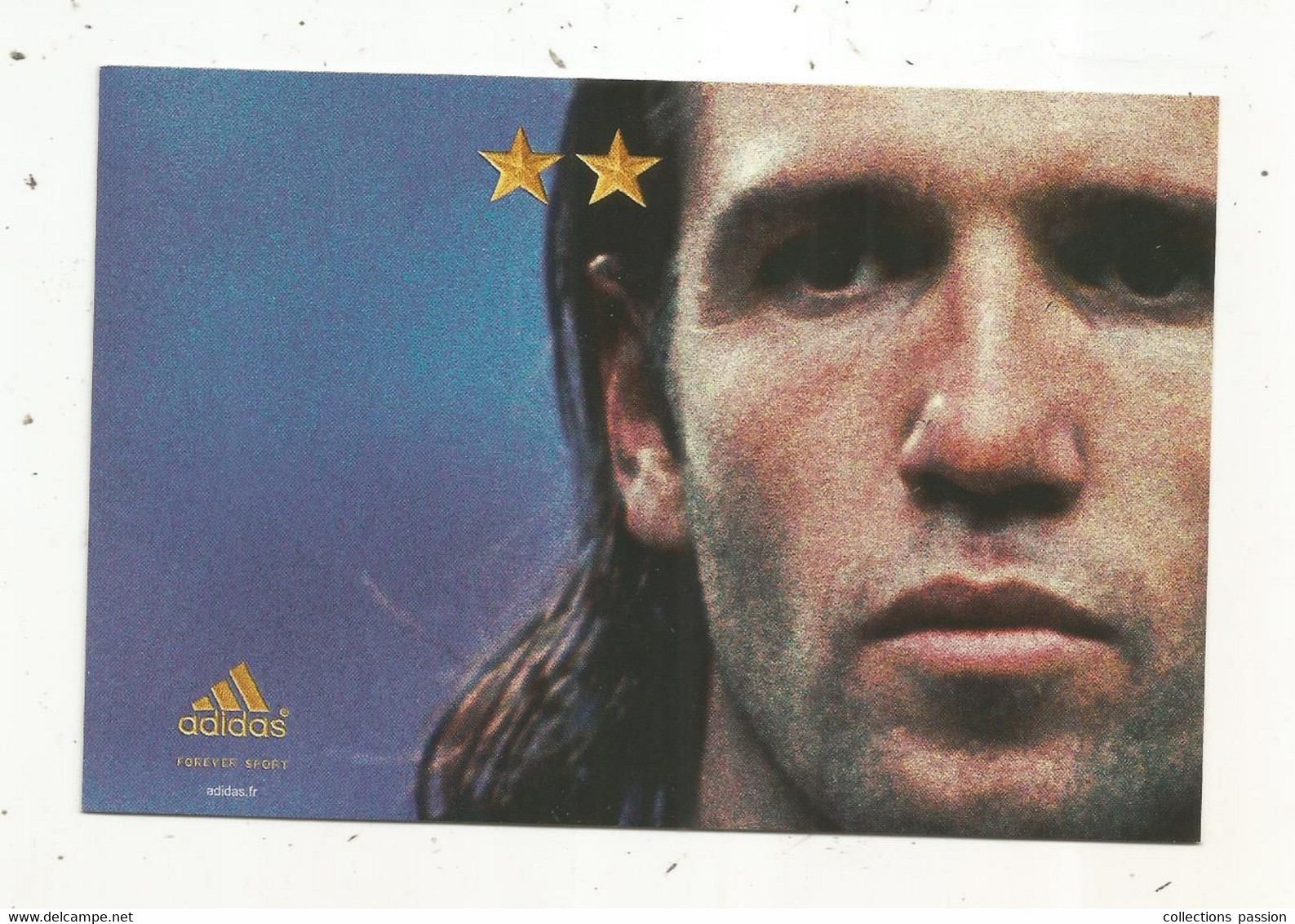 Cp , Célébrité , Sportif ,sports , Football ,juin 2002;  VINCENT CANDELA , Publicité ADIDAS , Vierge - Personalidades Deportivas