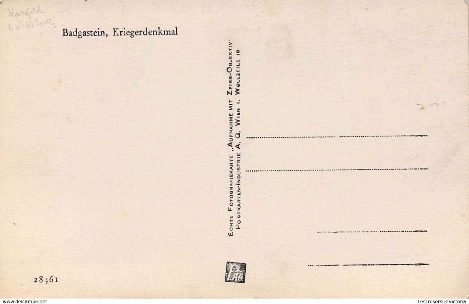 CPA - AUTRICHE - BADGASTEIN - Kriegerdenkmal - Other & Unclassified