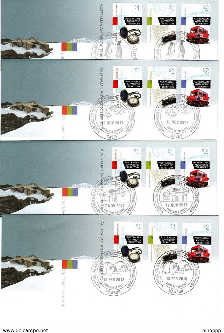 Australian Antarctic Territory 2018 Cultural Heritage ,set 4 Bases, First Day Cover - FDC