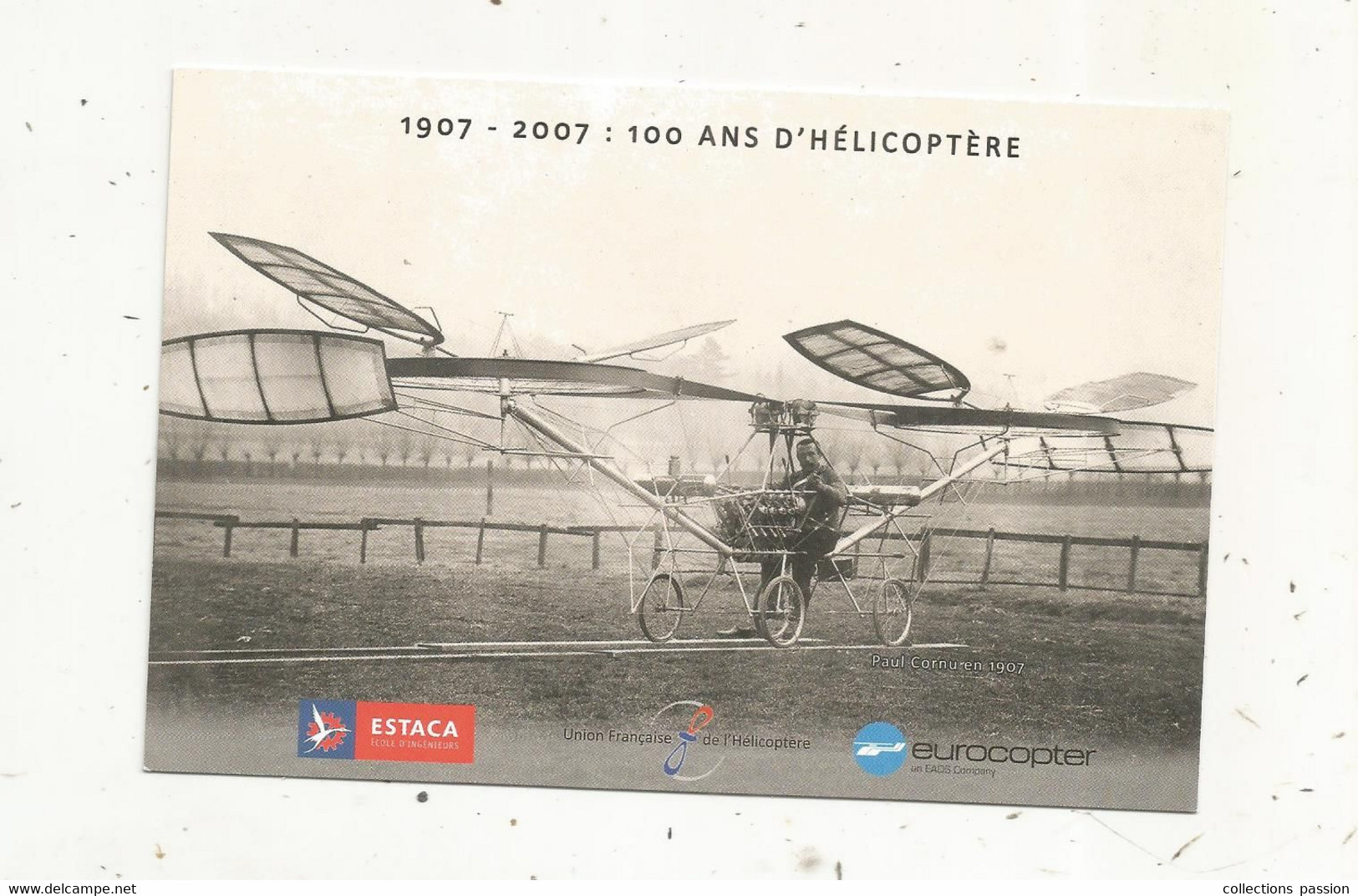 Cp , Aviation , Hélicptères ,1907 -2007 : 100 Ans D'HELICOPTERE , Eurocopter, Estaca.... Vierge - Hélicoptères
