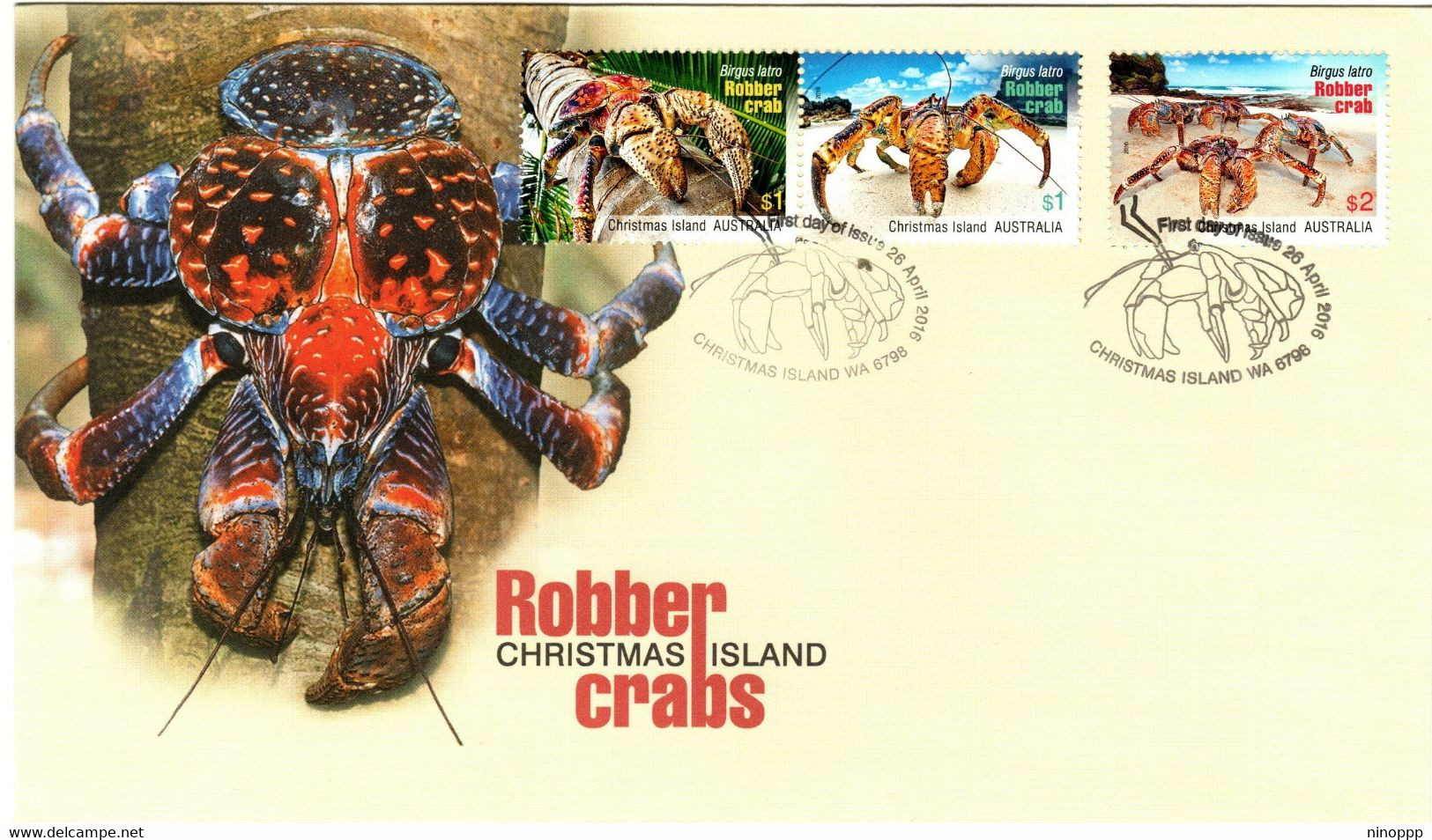 Christmas Island 2016 Crabs , First Day Cover - FDC