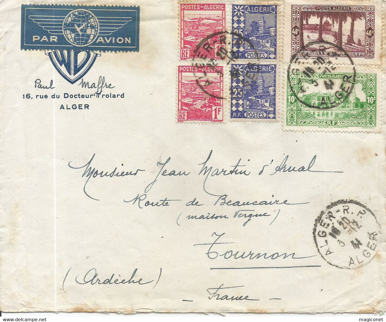 Algerie - 3 Lettres Recommandés - Année 1941 - Collections, Lots & Series