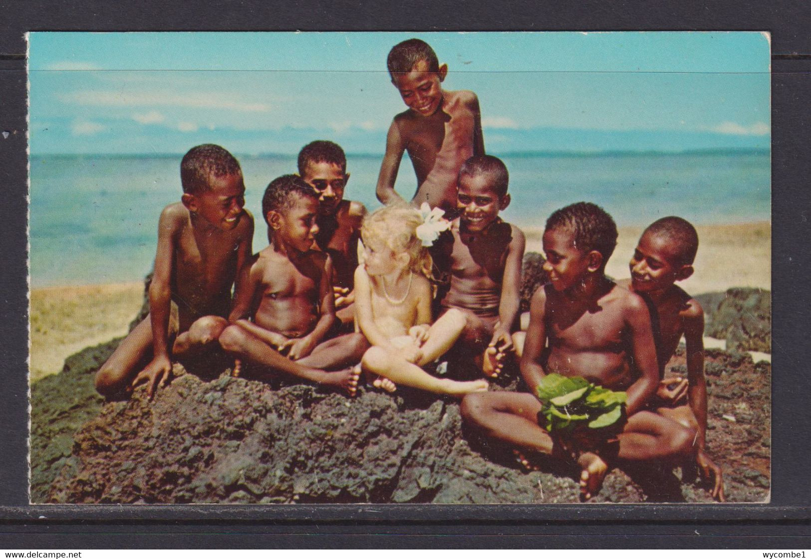 FIJI  -  Vintage Racism Snow White And The Seven Pickaninnies Unused  Postcard As Scans - Fidji