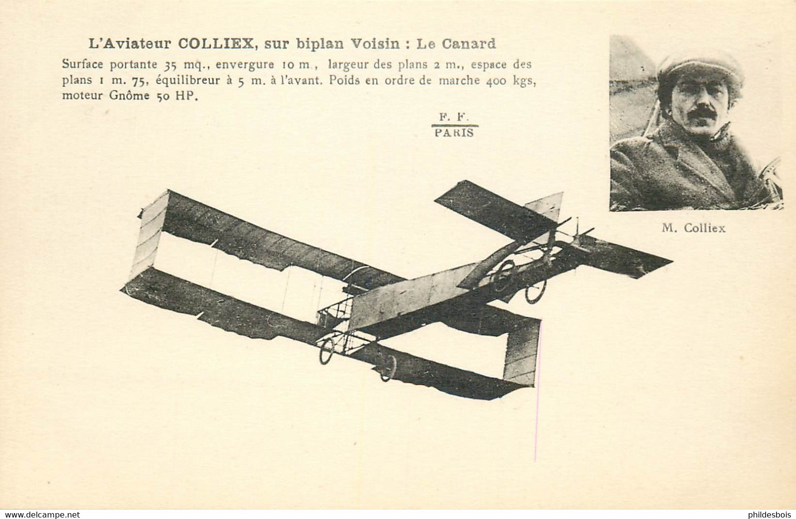 AVIATION  L' Aviateur COLLIEX Sur Biplan Voisin - Meetings