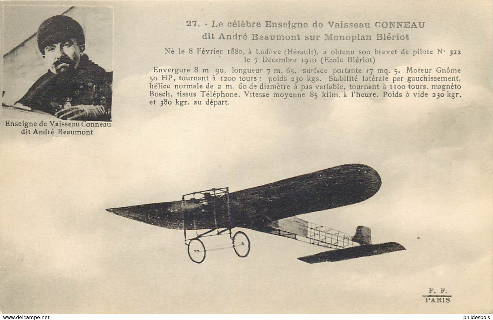 AVIATION  Le Celèbre Enseigne De Vaisseau CONNEAU Sur Monoplan Bleriot - Meetings