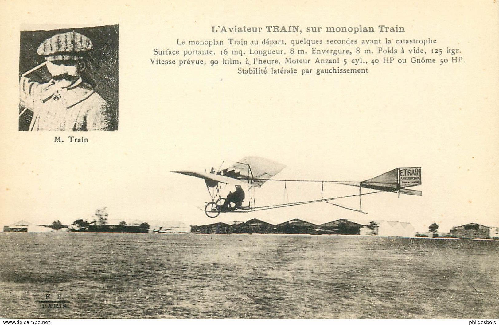 AVIATION  L'aviateur TRAIN Sur Monoplan Train - Riunioni