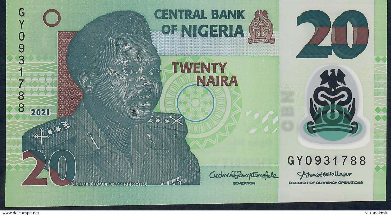 NIGERIA P34w 20 Naira 2021 #GY      UNC. - Nigeria