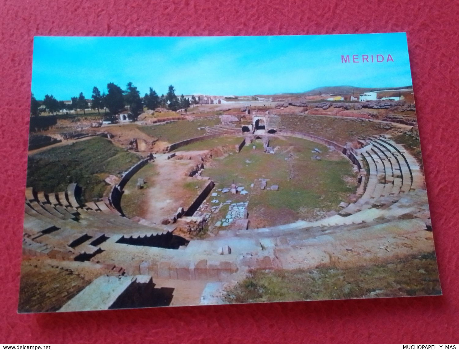 POSTAL POST CARD MÉRIDA BADAJOZ SPAIN ESPAGNE ANFITEATRO ROMANO VISTA GENERAL ROMAN AMPHITHEATRE ROMAIN CARTE POSTALE... - Mérida