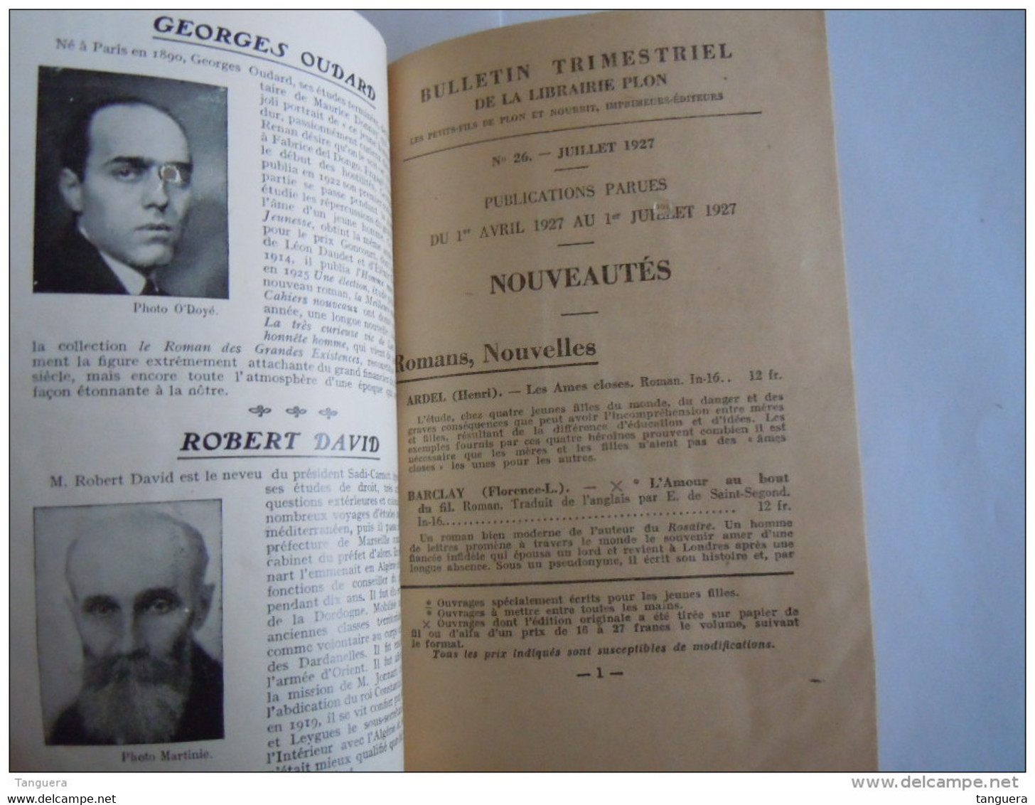 Belgique 1927 Librairie Olyff Hasselt Bulletin Trimestriel Nouveautés Et Réimpressions 20 Pages Form 11,5 X 17,2 Cm - Imprimerie & Papeterie