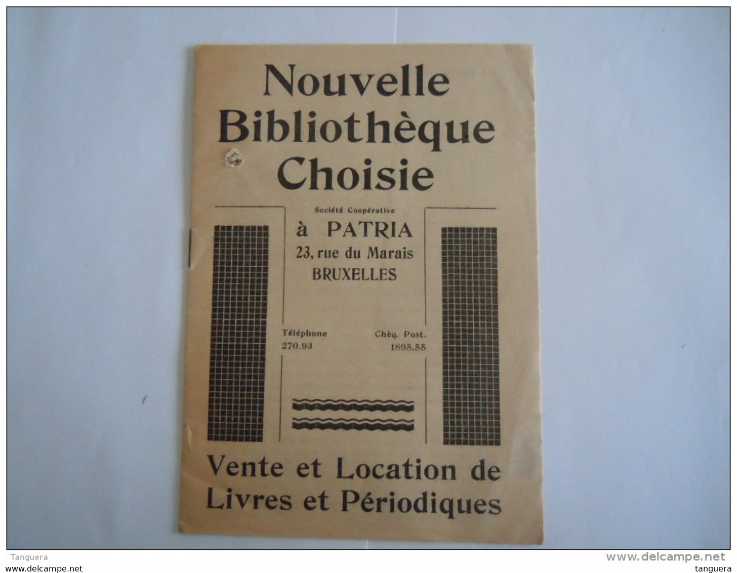 Belgique 1929 Patria Nouvelle Bibliothèque Choisie Vente Et Location De Livres.. Réglement 16 Pages Form 13,3 X 18,7 Cm - Imprenta & Papelería