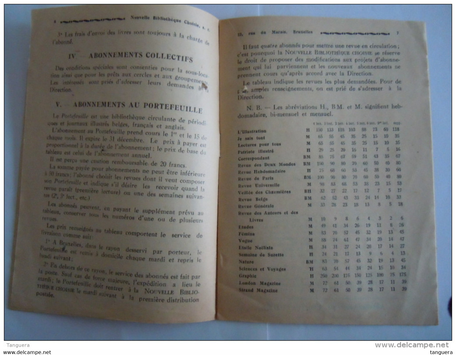 Belgique 1929 Patria Nouvelle Bibliothèque Choisie Vente Et Location De Livres.. Réglement 16 Pages Form 13,3 X 18,7 Cm - Printing & Stationeries