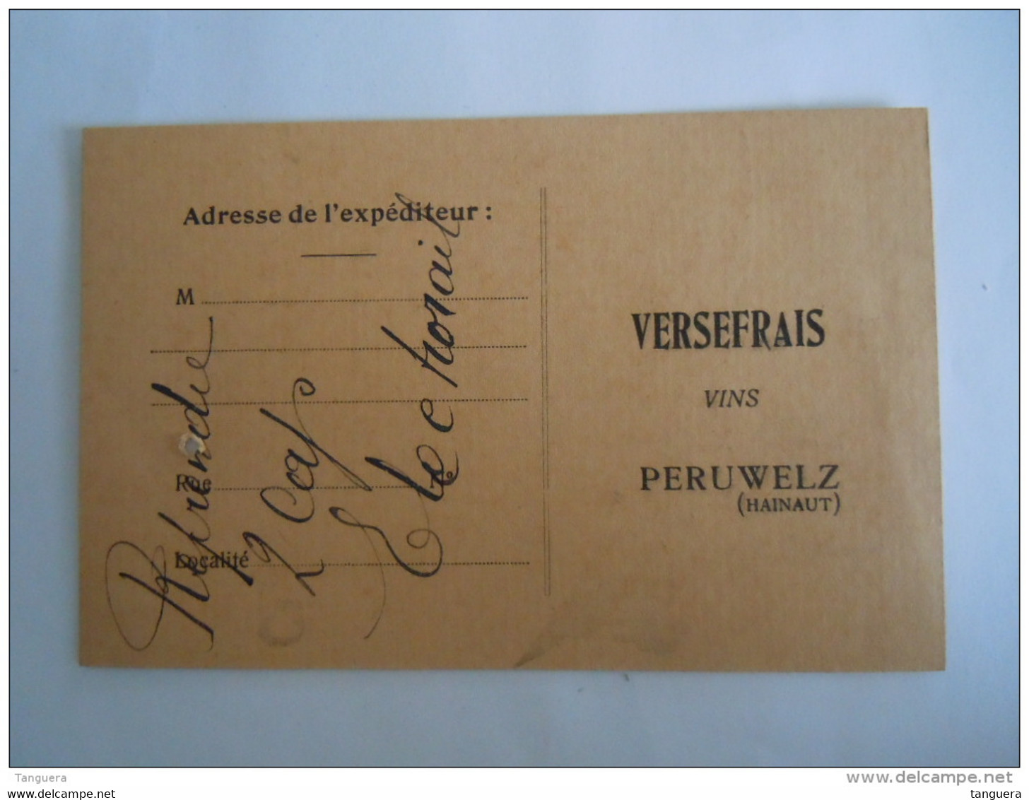 1928 Péruwelz Carte De Commande De Vin Le Clos De Bardy Form. 9 X 14 Cm - Levensmiddelen