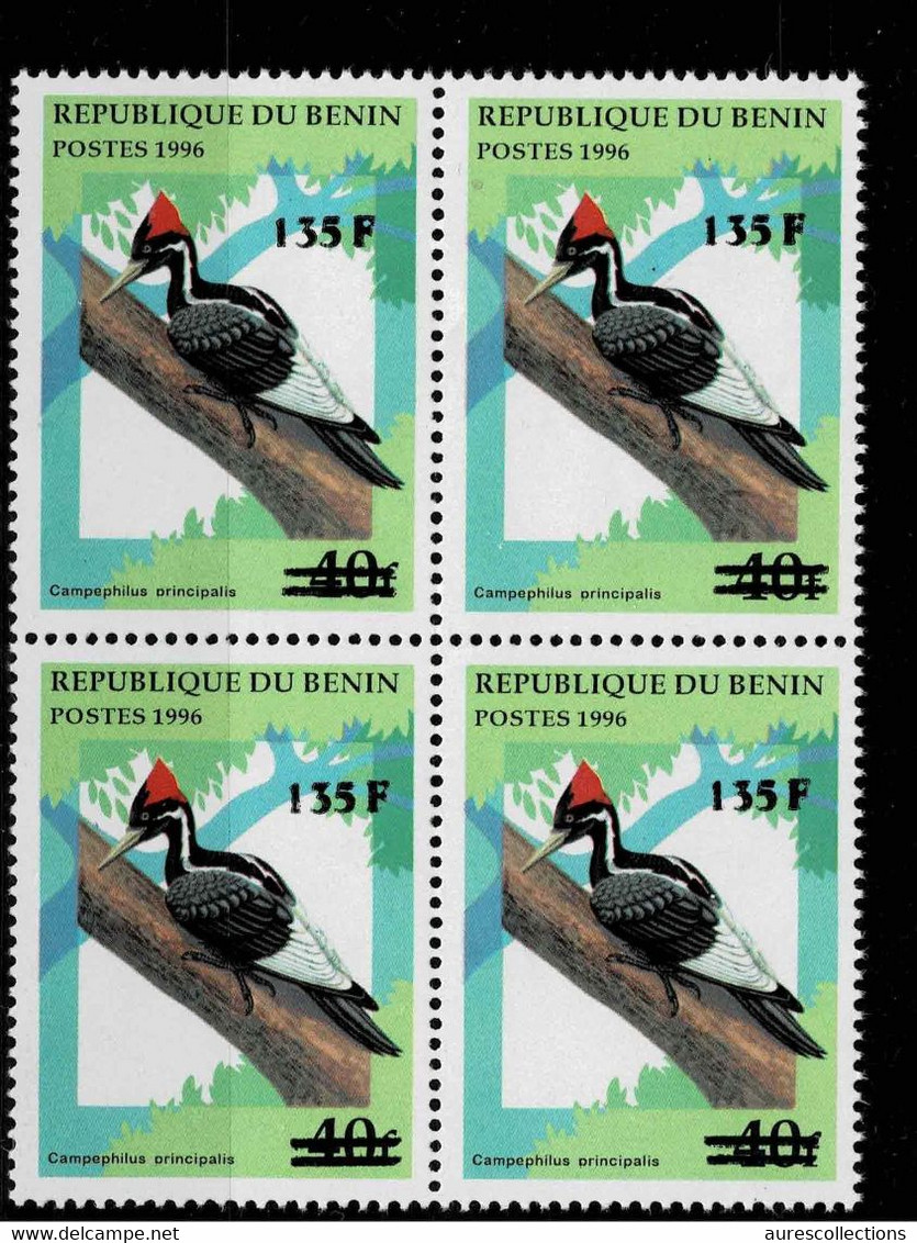 BENIN 2000 MICHEL A1246 135F /40F Val 4000€ BIRD BIRDS CAMPEPHILUS PRINCIPALIS PICS OVERPRINTED OVERPRINT SURCHARGE MNH - Bénin – Dahomey (1960-...)