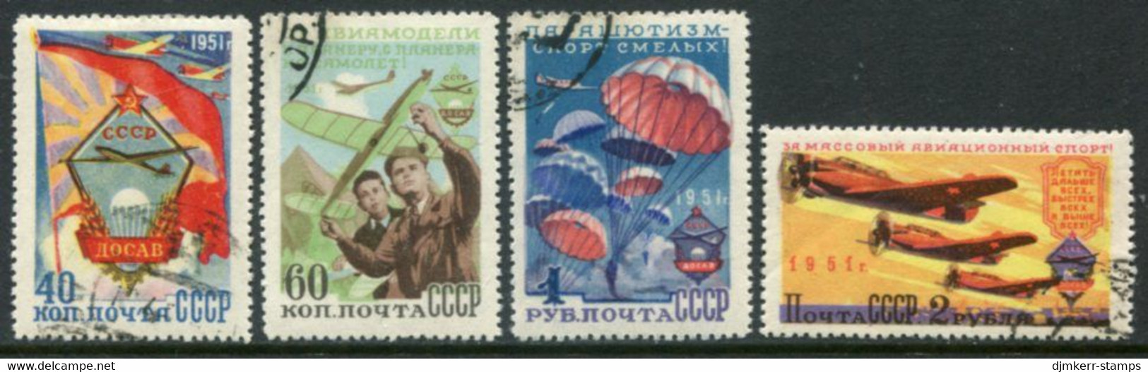SOVIET UNION 1951 Aviation Sports Type I Used. SG 1725-28;  Michel 1593-96 - Usados
