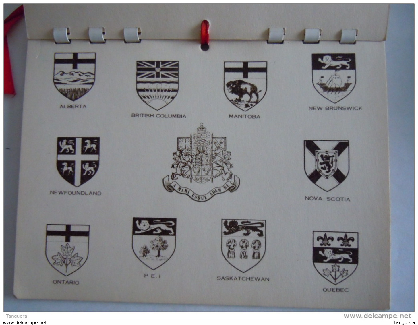 Calendrier 12 mois Canadian Minicalendar 1951 form. 14.5 x 11 cm Canada images tourisme