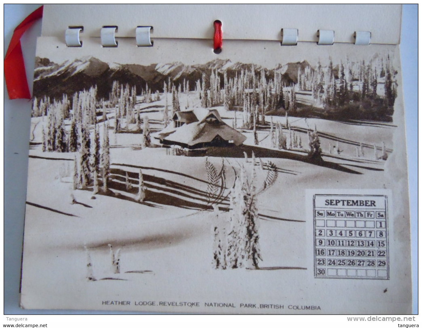 Calendrier 12 mois Canadian Minicalendar 1951 form. 14.5 x 11 cm Canada images tourisme