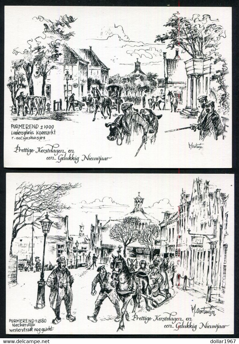 4x Purmerend ,Jaap Groen Fonds, Prettige Kerstdagen ,gelukkig Nieuwjaar  -Nused -2 Scans For Condition.(Originalscan !!) - Purmerend