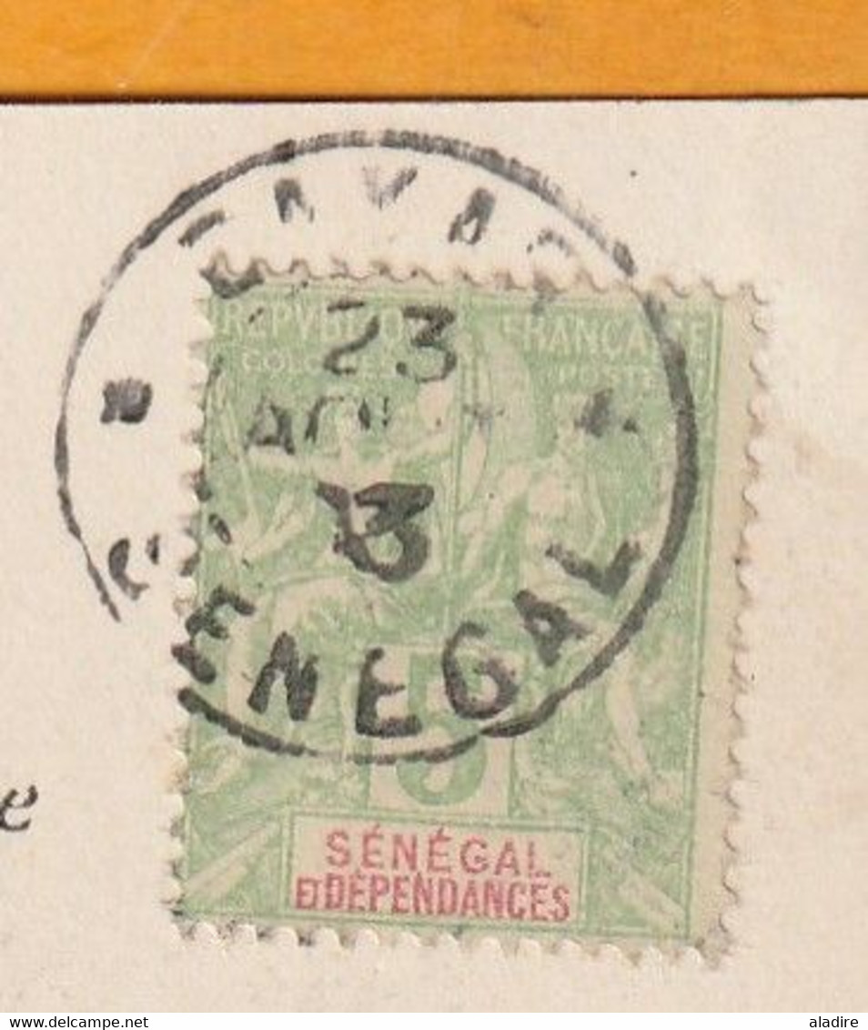 1903 - 5 C Groupe Sénégal Et Dépendances Sur Carte Postale De DAKAR, Sénégal Vers Vézelize, M Et Moselle - Cad Arrivée - Lettres & Documents