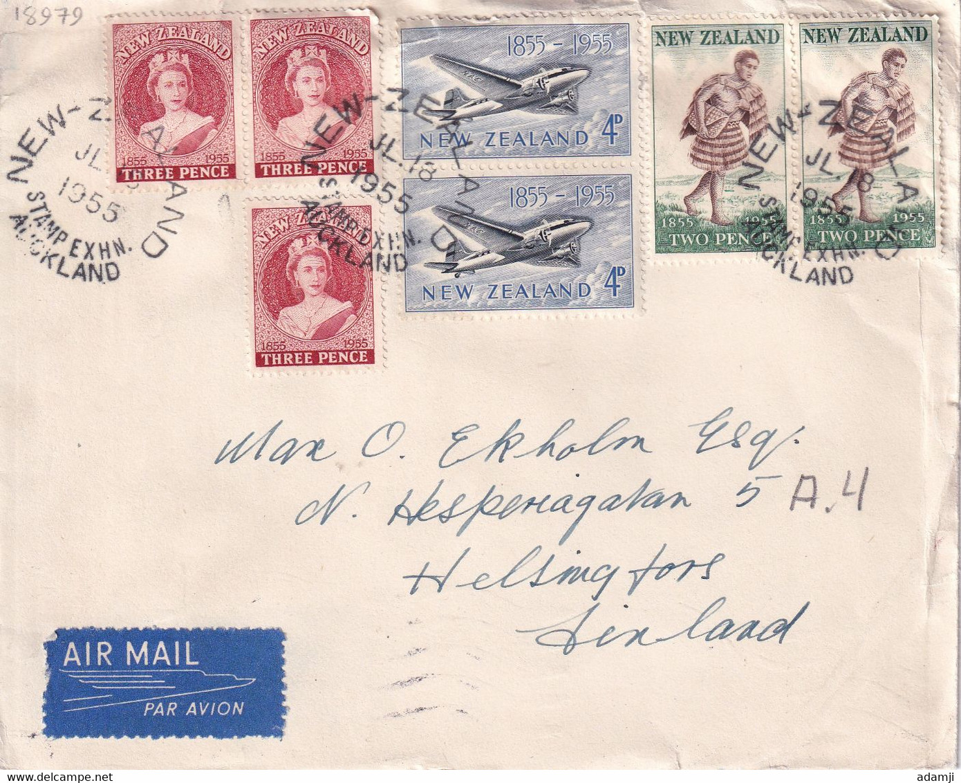 NEW ZEALAND  1955 COVER. - Covers & Documents