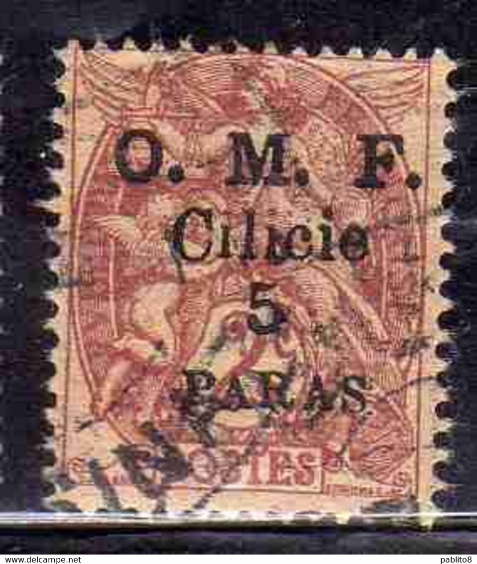 FRENCH CILICIE CILICIA FRANCAISE 1920 O.M.F. SURCHARGED OMF PARAS 5pa On CENT. 2c USED USATO OBLITERE' - Gebraucht