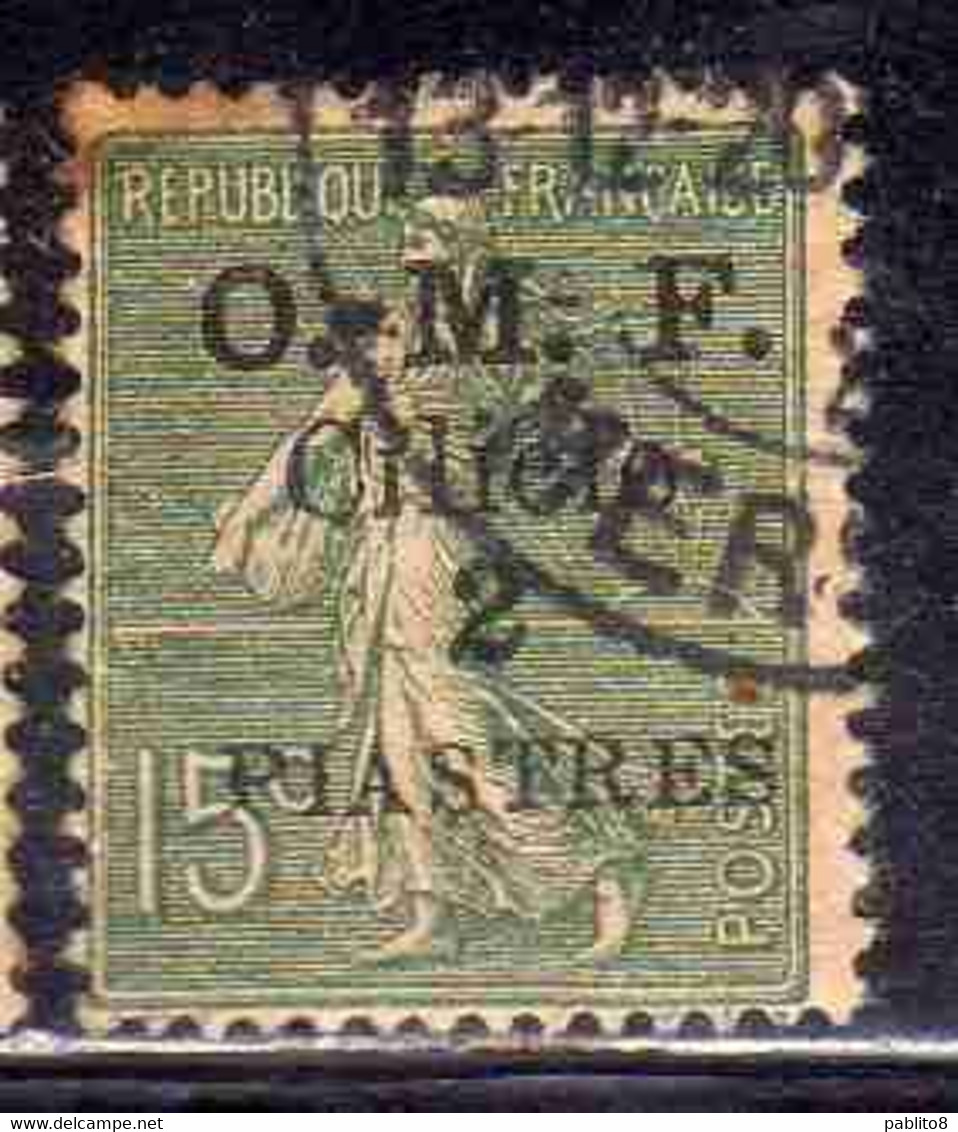 FRENCH CILICIE CILICIA FRANCAISE 1920 O.M.F. SURCHARGED SEMEUSE OMF 2pi On CENT. 15c USED USATO OBLITERE' - Gebruikt