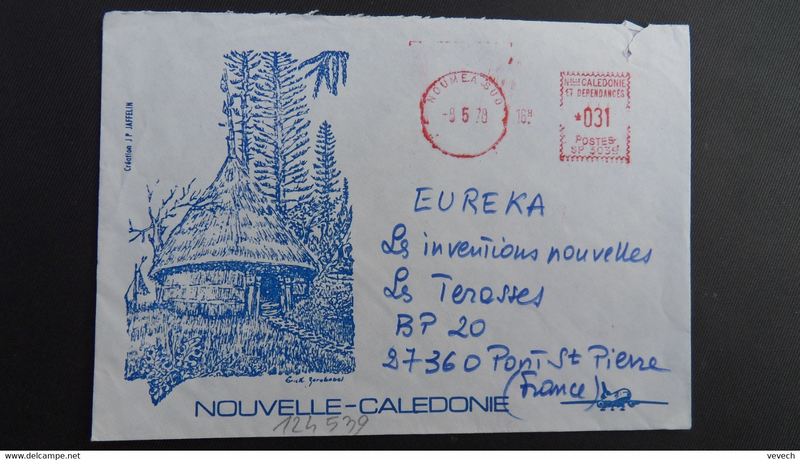 LETTRE Illustrée Pour EUREKA (JOUETS VOITURES A PEDALES) EMA SP 3039 à 031 Du 8 5 78 NOUMEA SUD - Brieven En Documenten