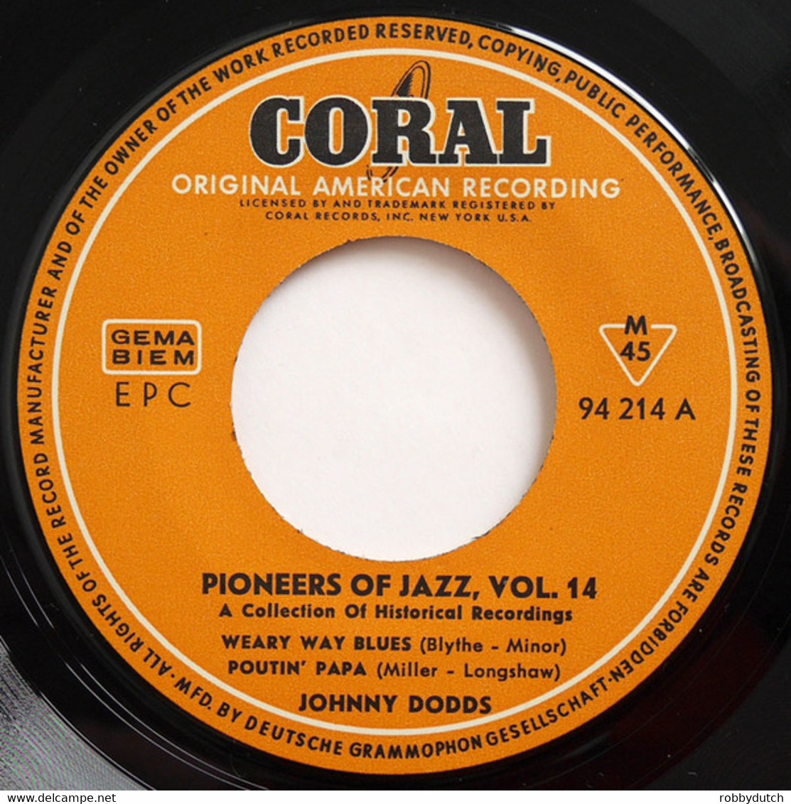 * 7" EP *  JOHNNY DODDS / JIMMY O' BRYANY 1926-27 (PIONEERS OF JAZZ 14) - Jazz