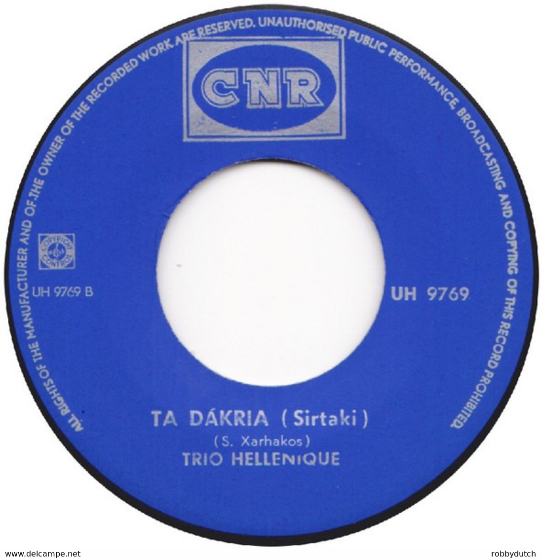 * 7" * TRIO HELLENIQUE - LA DANSE DE ZOEBA / TA DAKRIA (Holland 1965 EX!!) - Wereldmuziek