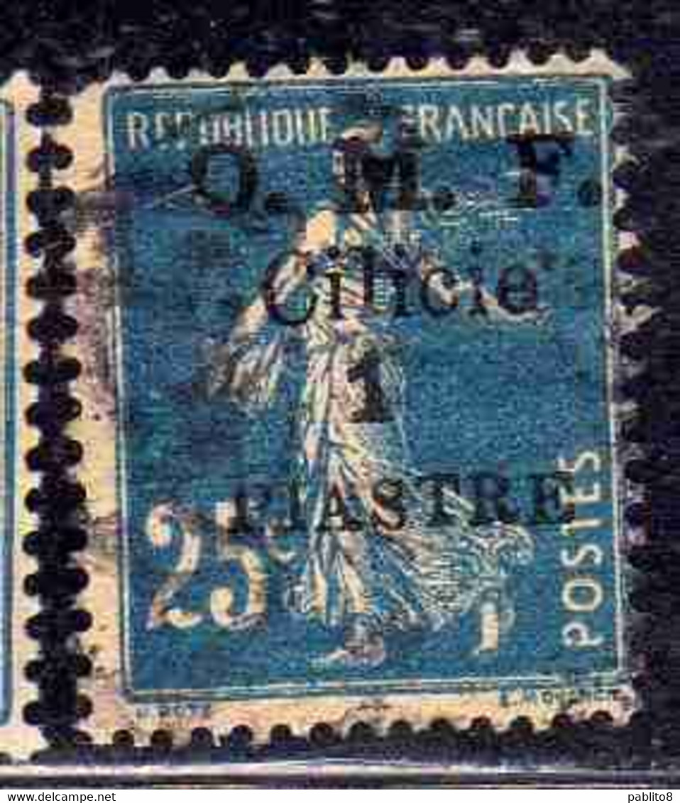 FRENCH CILICIE CILICIA FRANCAISE 1920 O.M.F. SURCHARGED SEMEUSE OMF 1pi On CENT. 25c USED USATO OBLITERE' - Used Stamps