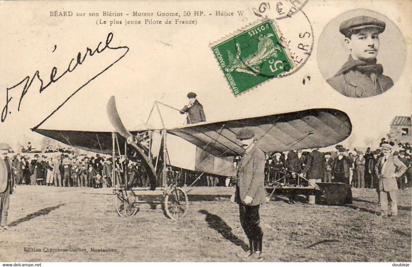 AVIATION  BÉARD Sur Son BLÉRIOT  Le Plus Jeune Pilote De France - Airmen, Fliers