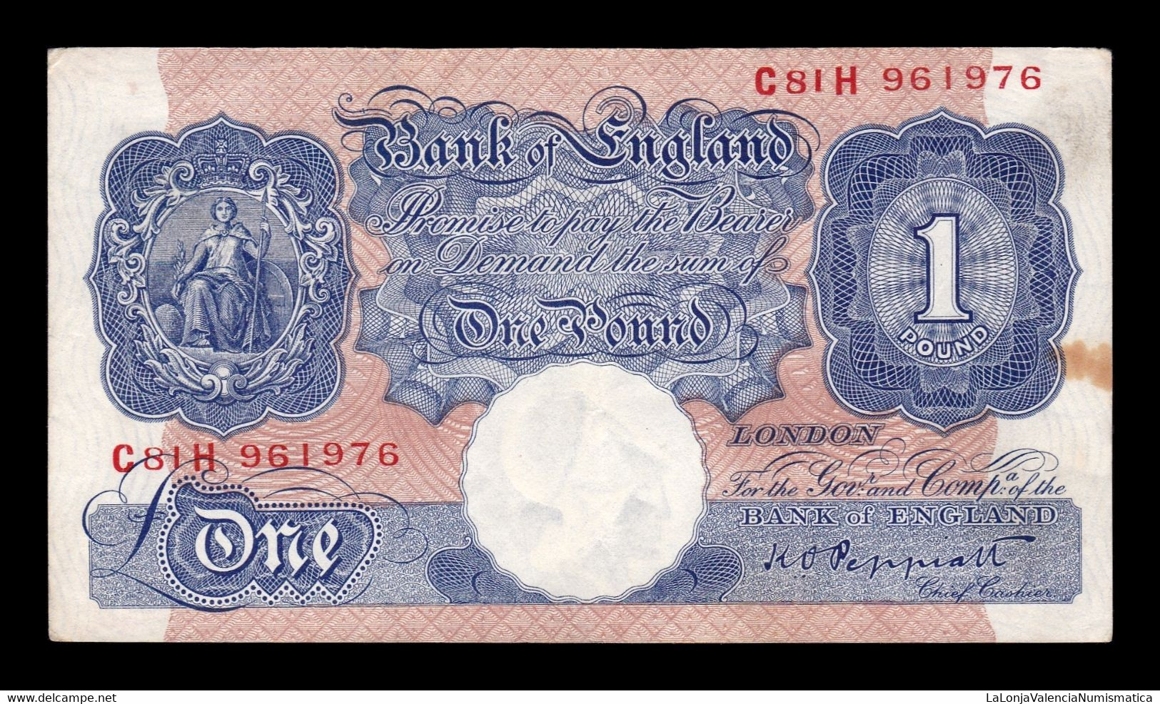 Gran Bretaña Great Britain 1 Pound ND (1940-1948) Pick 367 T.976 MBC VF - 1 Pound