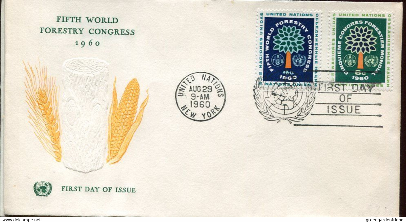 72311 UNO ONU New York, FDC 1960 Fifth World Forestry Congress 1960 - Cartas & Documentos