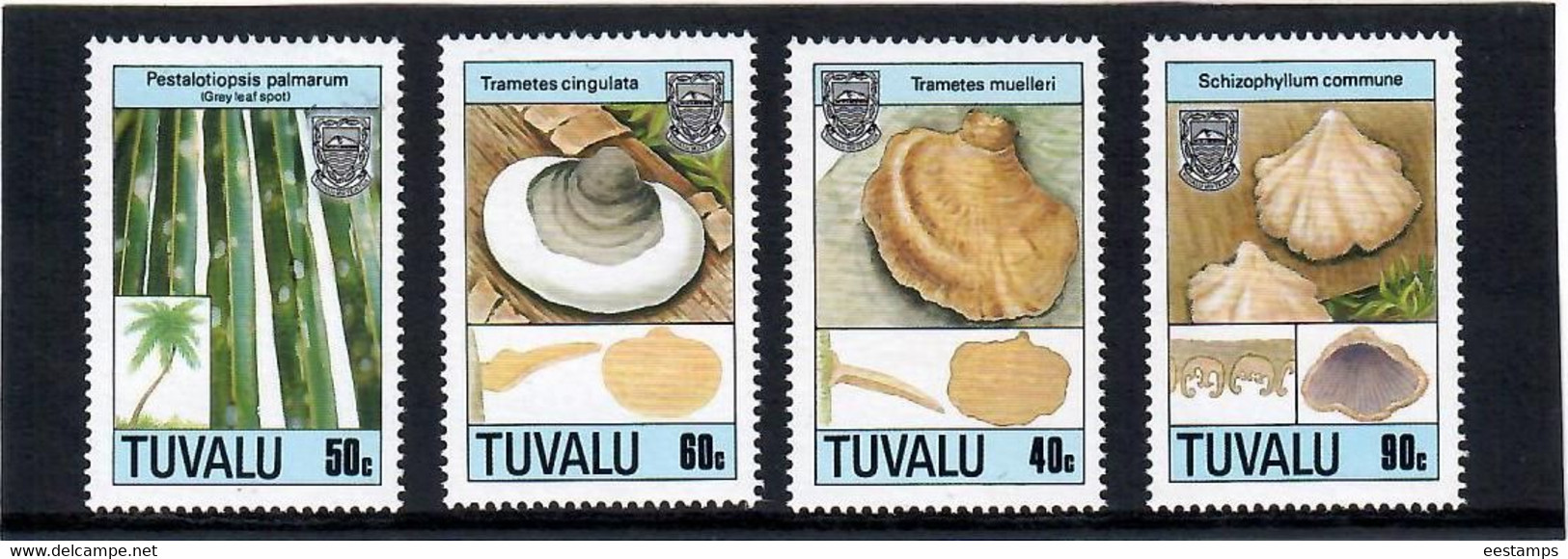 Tuvalu 1989 . Mushrooms. 4v. Michel # 541-544 - Tuvalu (fr. Elliceinseln)