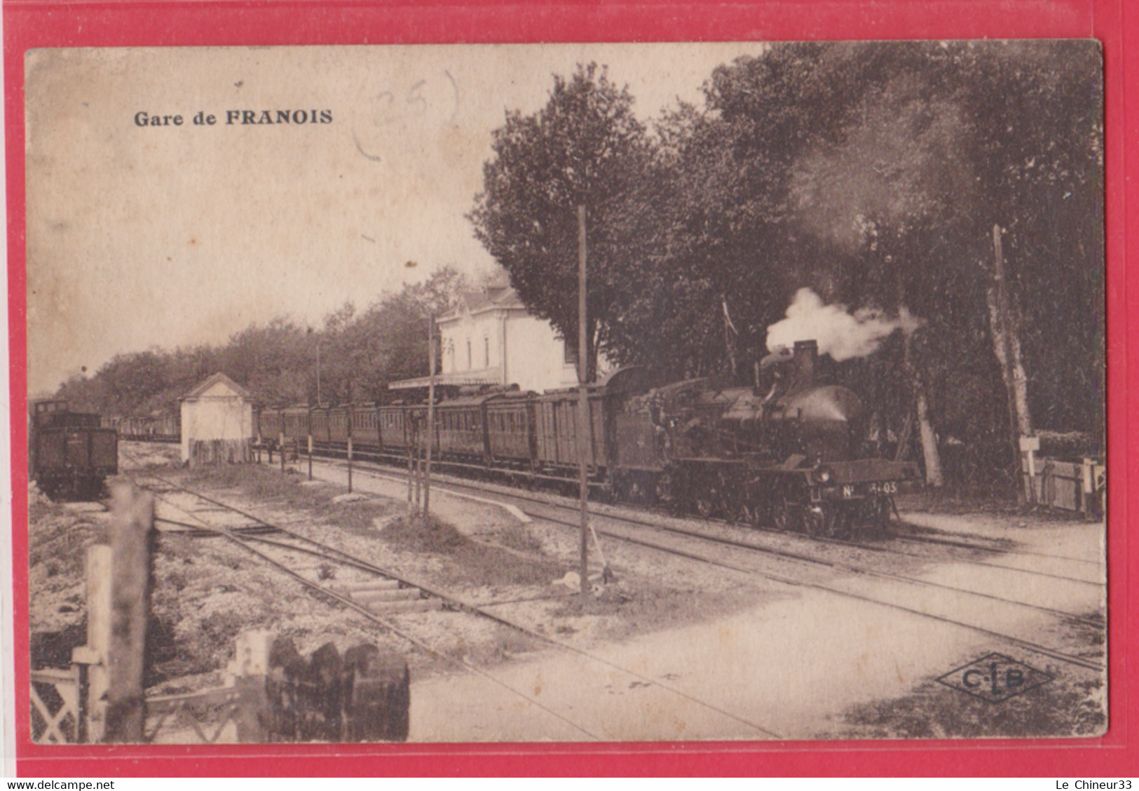 25 - FRANOIS----La Gare----Train Vapeur Au Passage A Niveau - Autres & Non Classés