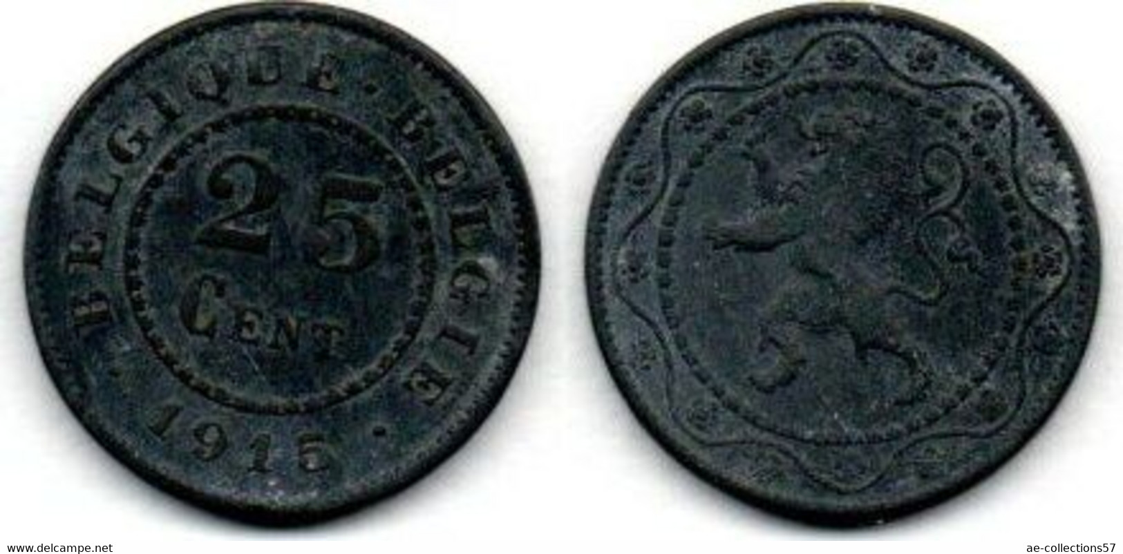 Belgique - Belgien - Belgium  25 Centimes 1915 TB+ - 25 Centimes
