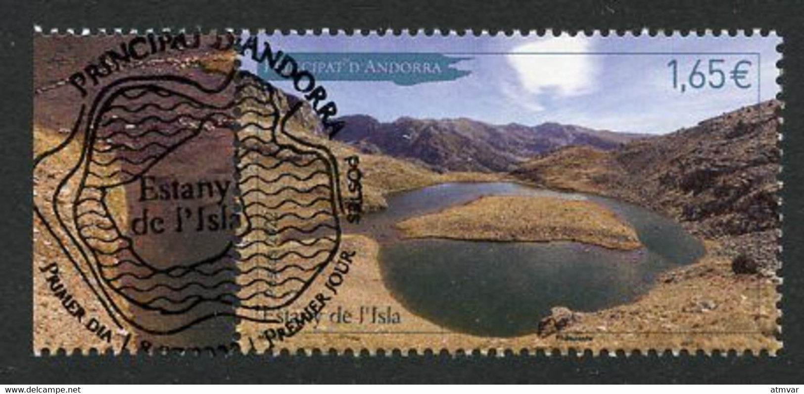 ANDORRA ANDORRE (2022) Estany De L'Isla, Vall D'Incles, Canillo, Étang, Pond, Estanque, Dam - First Day / Premier Jour - Used Stamps