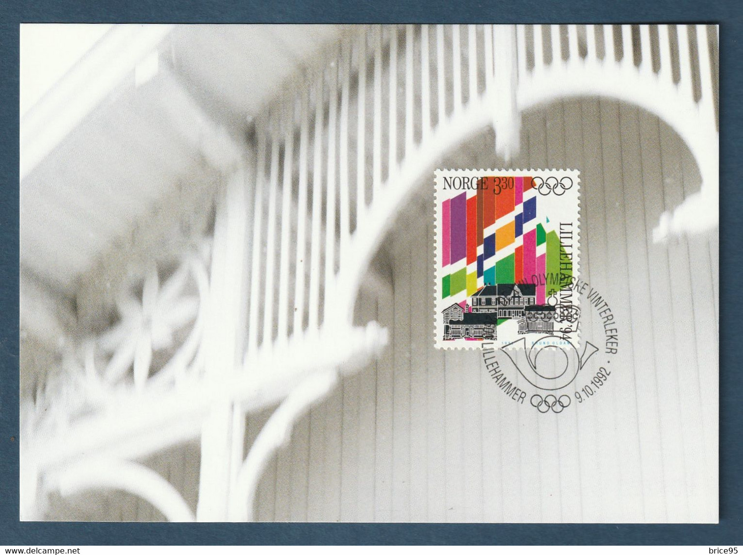 ⭐ Norvège - FDC - Carte Maximum - Jeux Olympiques 1994 - Olympiske Vinterleker Lillehammer - 1992 ⭐ - Tarjetas – Máximo