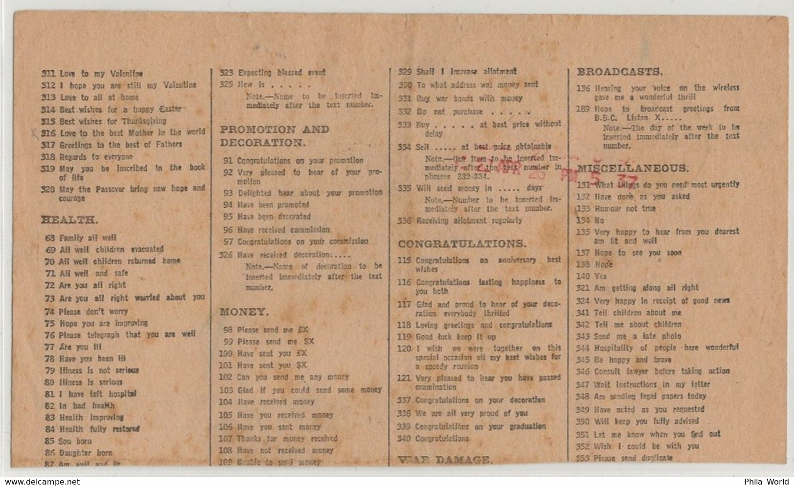 WW2 1945 EFM Télégramme Avec Oblitération US APO 17 611 25F CHENONCEAUX Censure PASSED EXAMINER US ARMY Avec Certificat - Seconda Guerra Mondiale