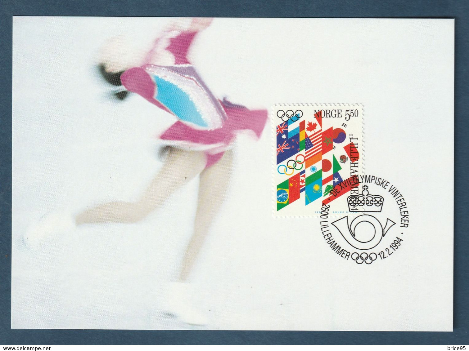 ⭐ Norvège - FDC - Carte Maximum - Jeux Olympiques 1994 - 1993 ⭐ - Maximumkarten (MC)